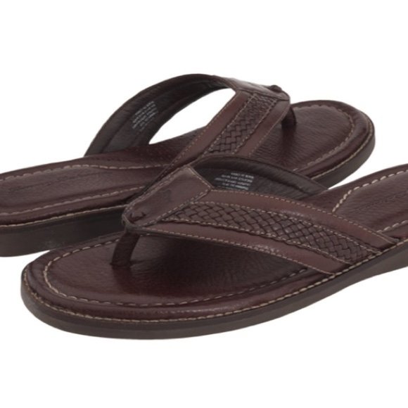 Tommy Bahama Anchors Away Brown Leather Sandal - Picture 3 of 5